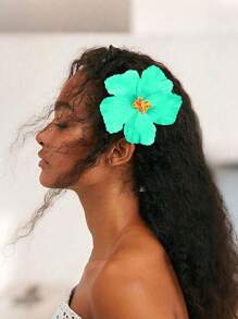 10 Stück/Set Hawaii Blumen Haarclips, Künstliche tropische Hibiskus Blumen Haarklammern für Strand Urlaub Party im Boho Stil, modisch, elegant, minimalistisch, einfarbig, geeignet für täglich, Lässig, Party, Pendeln, Urlaub, Dutt, Pferdeschwanz, Gesichtwäsche, Make-up, Outfit Accessoires, flache Klemmklammer, Haarspange