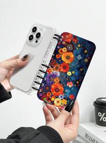 1pc Polka Dot Floral Pattern Flip Cover Mobile Phone Case, Book Style, Compatible With Apple 11/12/13/14/15/16 Pro Max / Galaxy A05/A15/25/35/55/S23/S24 Ultra