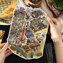 4pcs 2.5D Large Size Business Open Series Decorative Stickers, Suitable For Scrapbooking,School Supplies,Back To School