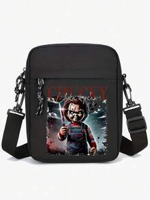 这款时尚黑色牛津布单肩包，配有可调节肩带，大容量休闲斜挎手机包，适合男士使用，饰有骷髅和玫瑰印花，是情人节、万圣节旅行者的理想礼物，也可作为帆布手提包、相机包、万圣节配饰、侧包或旅行包使用。 - 彩色 - 查看 33