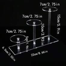 1PC Acrylic Round Display Stand Transparent Action Figure Display Stand Cosmetics Perfume Small Acrylic Display Stand Jewelry Watch Display Stand - Clear - View 7