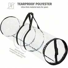 1 Borsa portaoggetti da regalo, busta di imballaggio in PVC, manico nero, contenitore tubolare facile da trasportare. Regali per la festa della mamma, damigelle, laurea, compleanni, matrimoni, Natale, borse portaoggetti trasparenti da regalo, buste di carta da imballaggio per le vacanze, borse da imballaggio regalo con cerniera
