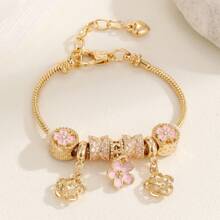 1 pieza Brazalete ajustable con dije de bola de billar, diseño minimalista de estampado de leopardo, estrella y cruz, para mujeres y parejas