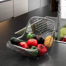 1 pieza Cesta multiusos de cocina para frutas y verduras, organizador de productos duradero y lavable, artículos de cocina para una máxima eficiencia de la cocina con estilos acogedores de otoño e invierno, herramientas de cocina higiénicas junto al fregadero