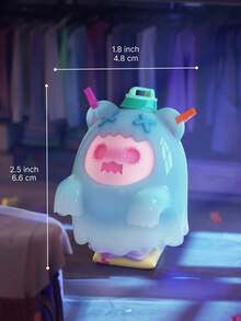 1pc Random Style Hide And Seek Teddy Bear Anime Model Figurine, Made Of PVC And ABS, Cute Halloween Gift Combining Hide And Seek And Adorable Teddy Bear, Suitable As Home Decor To Embellish Room, Balcony Or Garden, Adding Beauty To Life - Navy Blue - View 2