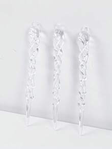 1件圣诞装饰透明冰棒挂件，水晶雪花亚克力吊坠，适用于圣诞树，适合装饰圣诞树、冬季、新年派对、家居及房间装饰，圣诞装饰品，圣诞礼物，圣诞装饰 - 透明冰條 - 查看 9