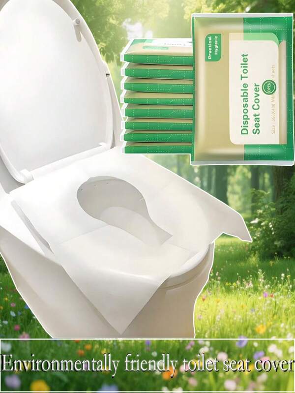10 pièces Housses de siège de toilette jetables, essentielles et solubles dans l'eau pour les voyages, les hôtels et les accessoires de salle de bain de bureau