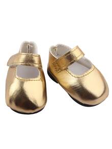 1 Pair Solid Color Doll Shoes, Dolly Style Flats Suitable For 14-Inch Reborn Baby Dolls, Girls, Students, Birthday Gifts, Holiday Toys, Children Doll Accessories, Party Favors