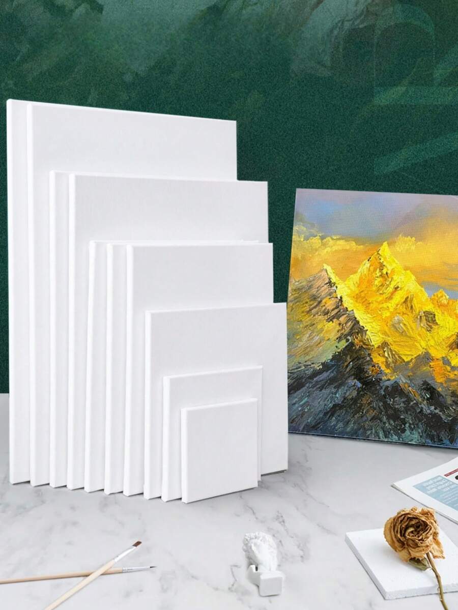 3, 4, 5 Multi-Size Canvas Frames, Wooden Frames With Pure Cotton Canvas, Solid Wood Frames, Stable And Durable, Exquisite Craftsmanship, Acrylic Painting, Watercolor And Tempera Art Colors Are Bright And Long-Lasting, Art Canvas Board, Solid Wood Frame, Stable And Durable - Professional, Beginner Art Supplies | Blank Canvas Board | Smooth Texture, Canvas Frame With Canvas - Special Linen Canvas Frame - Blank Inner Frame - Texture Painting Acrylic Canvas Board - Canvas Frame - Canvas Solid Wood Strip Painting Material - Blank Hand-Painted Acrylic Canvas For Beginners To Practice - Framed Canvas Frame - Canvas Linen - Pure Canvas Board - Acrylic Paint White Cloth Frame - Painting Tool With Cloth Board - Desktop Small Easel - Art Supplies - Sketch - Mini Easel Drawing Board Set - White - View 1