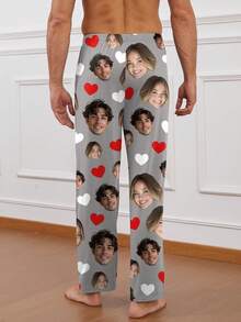 定制男士睡裤，新颖独特，可印制大头照，情侣换脸，营造节日氛围 - 灰色 - 查看 3