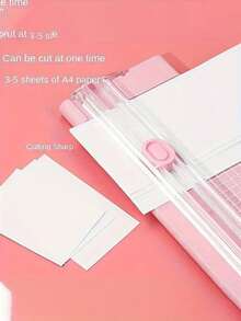1 件切纸机，小尺寸，A4 兼容，滑动裁纸器，双面适用于纸张、照片、复印纸、文具，包括尺子和剪刀工具，返校礼物 - 彩色 - 查看 5