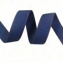 2码装可选：2厘米/2.5厘米/4厘米宽，双缝牛仔布饰边/无弹力，牛仔包边带，适用于手工珠宝、发饰、领结、牛仔背带裤/长裤、服装装饰