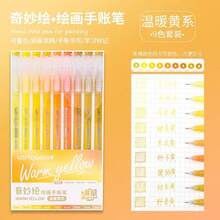 6pcs/9pcs Set Gradient Color Pens/Highlighters By Langer, 0.5mm Tip, Transparent Barrel, Suitable For Drawing, Marking, Student Notes, Handbook Making, Office, School Supplies, Back To School Season - Multicolor - View 27