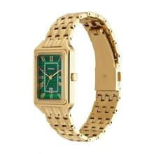 Fossil Reloj Fossil Raquel de cuarzo para mujer, acero inoxidable, tres manecillas, serie cuadrada, caja de acero inoxidable y cubierta de cristal, diámetro de 26 mm.