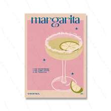 1 szt. Jesienny koktajl Margarita Martini Bar i plakaty Vintage Estetyczne obrazy ścienne Kuchnia Sklep Klub Wystrój Bez ramki - Wielokolorowe - Zobacz 11