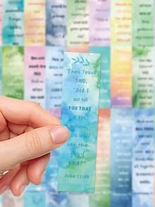 30 件圣经诗句书签阅读爱好者礼物日记本剪贴簿书籍装饰性可重复使用卡片书签，学校用品，返校 - 彩色 - 查看 7