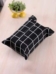 Family Pack Paper Towel Sleeve Tissue Bag Paper Towel Bag Fabric Tissue Box Tissue Bag ,Simple Style Plaid Fabric Tissue Bag Fabric Car Tissue Bathroom Living Room Placement ,Creative Paper Towel Sleeve Lightweight Non-Cardboard Tissue Convenient Replacement - Multicolor - View 7