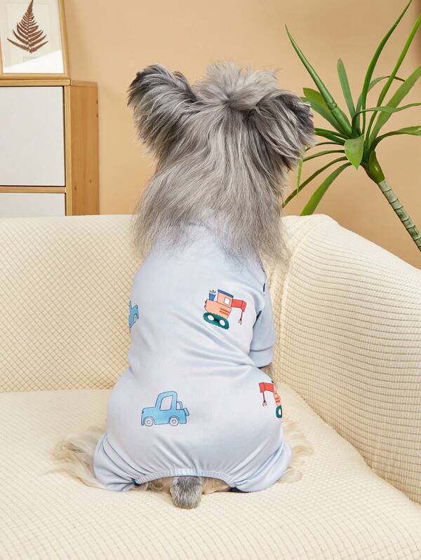 Pet Clothes 4-Leg Jumpsuit, Comfortable Pet Dog Cat Pajamas, Simple Casual Home Style, Printed Warm & Soft Pet , Warm Clothing For All Seasons