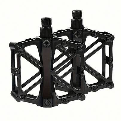 2 piezas de pedales de bicicleta de aleación de aluminio para bicicletas de carretera y de montaña, anchos y duraderos, adecuados para bicicletas de carretera y de montaña, en colores negro, verde y azul