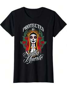 Camiseta de algodón con estampado casual de moda para mujer - Negro - Ver 1