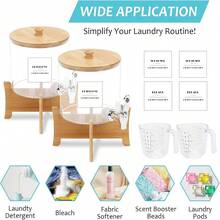 洗衣液分配器，0.7 加仑衣物柔顺剂分配器（适用于洗衣房整理），丙烯酸液体洗衣液分配器（带龙头）、洗涤剂容器、量杯 - 彩色 - 查看 4