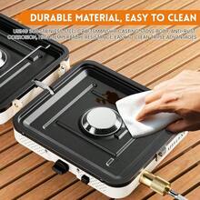 Estufa de camping de 2 quemadores de propano AFFLUENT con parrilla y bolsa de transporte. Un Must Have para la estufa de camping de propano plegable con dos quemadores ajustables, ideal para camping, BBQ en blanco - Blanco - Ver 5