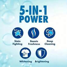 五合一洗衣凝珠，溶解粉末珍珠，深层清洁，持久留香，优质 PET 材质，去污柔顺衣物，不含染料，适用于家庭、酒店、学校、旅行必备