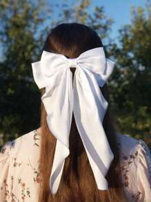 6/1pc Large Bow Hair Clips, Women Accessories, Hair Accessories For Women Girls Long Tail Silky Ribbon Hair Clips Flirty Bow Accessories For Daily Wear, Autumn Summer Hair Accessories