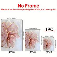 1 件，现代金粉色牡丹帆布画海报，适用于卧室、办公室、咖啡厅、家庭和宿舍墙壁艺术装饰，带/不带框架选项，圣诞装饰