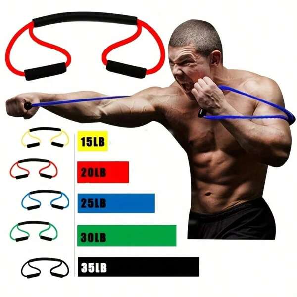 Gummi Widerstandsbänder 8-förmiger Boxtrainer für Krafttraining, Schlagkraft - Männer Frauen Outdoor Fitness, Karate, Boxen, Yoga, Pilates, Gewichtheben, Kreuzheben, Rehabilitation