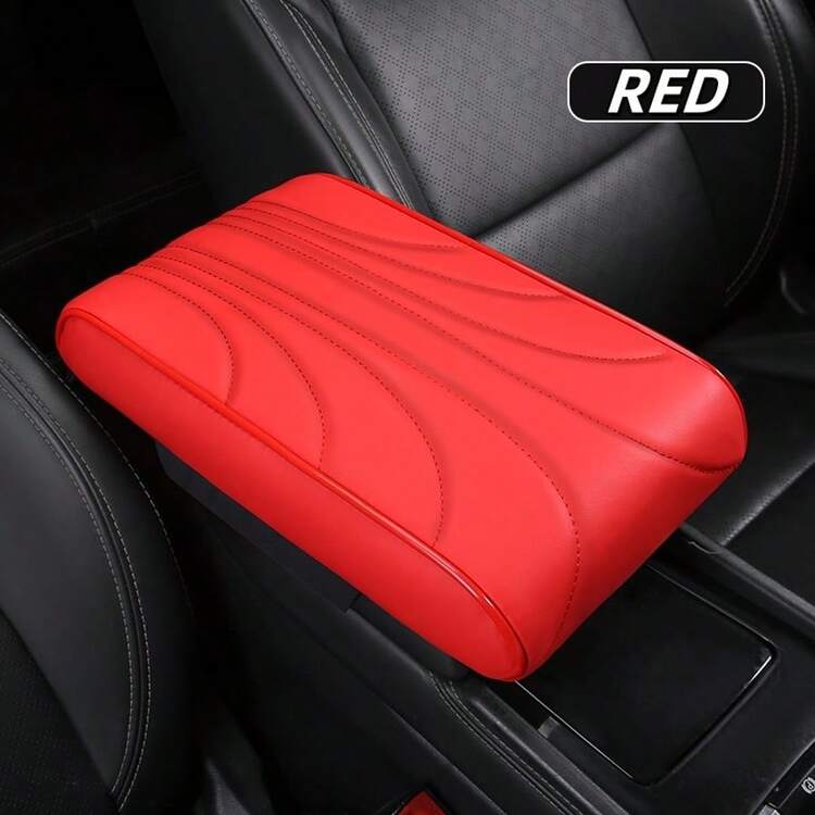 1pc PU Leather Armrest Box Pad, Thick Sponge, Soft & Comfortable, Minimalist Design, Car Interior Storage, Anti-Slip & Wear-Resistant - Multicolor - View 8