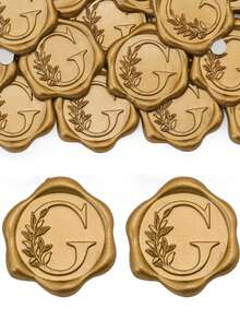 30/50pcs Letter Wax Seal Stickers, Gold Foil Self-Adhesive Wax Seal Stickers, Envelope Sealing Stickers, Gold Foil Stickers, Suitable For Thanksgiving Cards/Gift Wrapping/Wedding Engagement Party Invitations, Birthday Parties, Christmas And Other Occasions. - Bronze - View 17