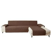 Waterproof Reversible Sofa Cover L Shape Sectional Couch Cover Chaise Lounge Cover - Brown - View 2