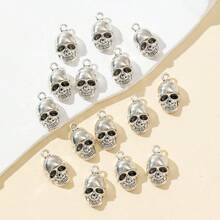 10/20pcs Shiny Punk Style Skull Shaped Pendant Decor, DIY Chain, Bracelet, Keychain, Jewelry Accessories