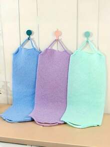 1 件/2 件弹性磨砂丝瓜巾 - 加厚加固去角质浴巾，适用于家庭身体护理，米色