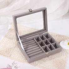Jewelry Necklace Storage Box, Large Capacity Pearl Necklace Organizer With Drawers, Transparent Tabletop Jewelry Holder, Velvet Jewelry Display Box For Women Storage Organizer Travel Essentials Back To School Dormitory Storage