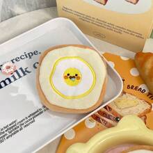 Cute Cartoon Fried Egg Toast Plush Coin Purse, Capybara Coin Lipstick Round Coin Case, Bluetooth Earphone Storage Card Holder