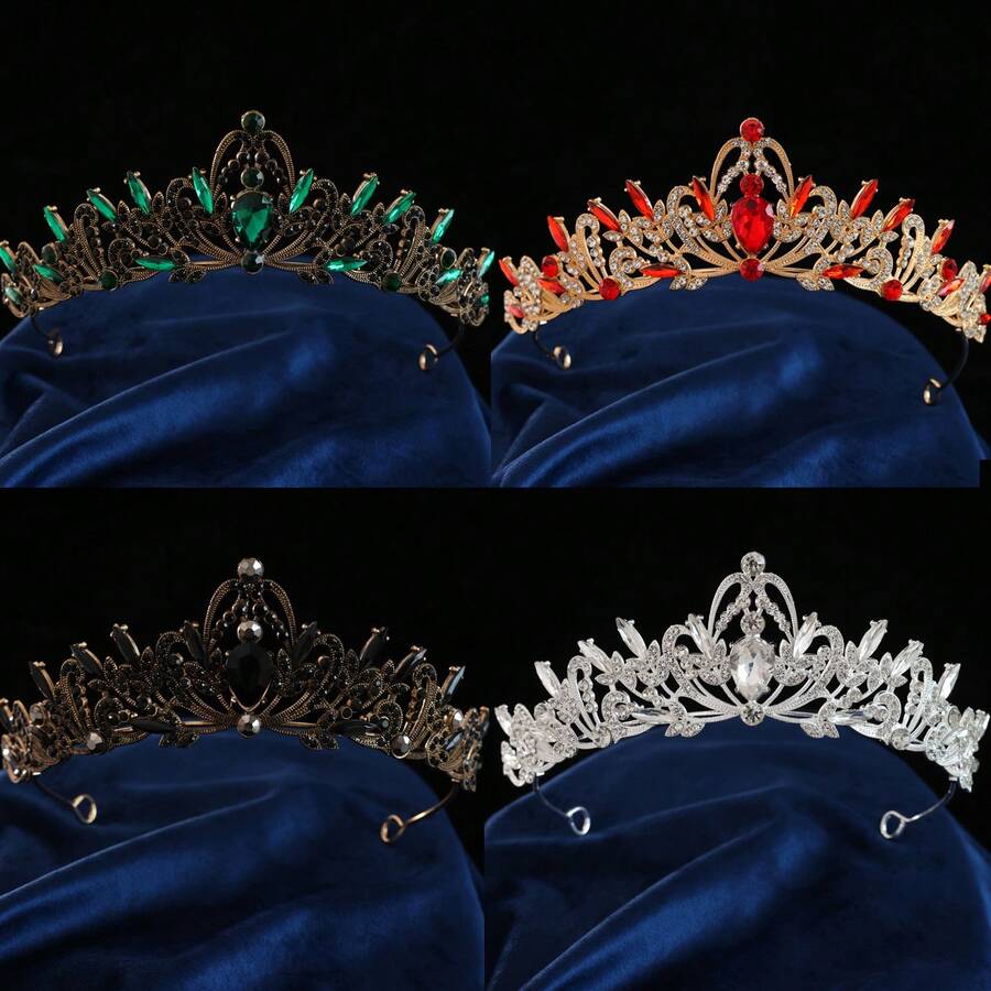 复古简约优雅公主皇冠头饰，适合新娘、18 岁生日、婚礼派对、表演、花卉装饰