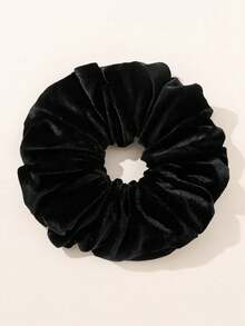 天鹅绒超大号发圈，适合日常佩戴，发绳，马尾辫发圈，头饰，弹性发带，美发家居饰品，发圈 - 黑色 - 查看 4