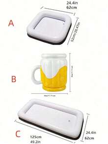 1 khay nổi bơm hơi dùng cho hồ bơi, đựng đồ uống, xô đá cho tiệc ngoài trời, giá đỡ cốc bia bơm hơi. - Nhiều màu - Xem 2