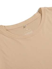 Customized Men's Outfit, Summer/Autumn Version, Khaki T-Shirt And Black Shorts, Casual, Loose Fit. Input Your Text - Name, Slogan, Fun Text, Blessing. Suitable For Boyfriend, Family, Friend's Birthday, Holiday Gift, Valentine's Day, Birthday, Anniversary Custom Gift For Him