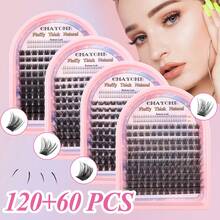 Single Cluster Segmented Natural 3D Lower Lashes False Eyelashes Set C Curl Dense Date Eyelashes False Eyelashes Halloween Lash Clusters Lash Clusters Kit - DIY-sET-476 (pink Three-piece Set) - View 3