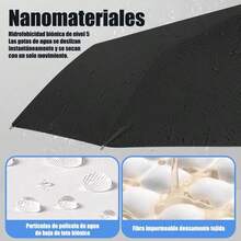 Paraguas grande de 24 varillas con diseño de arcoíris, mango largo, recto, anti-UV, para sol y lluvia. - Multicolor - Ver 4