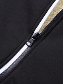 Men's Fashionable Casual Multi-Function Warm Hooded Zip-Up Jacket, Sherpa Lining Casual Hoodie Jacket, Thick Sherpa Full Zip Hooded Sweatshirt, Suitable For Autumn/Winter, Warm Long Sleeve, Men's Warm Wear, Winter Clothing, Black Hoodie