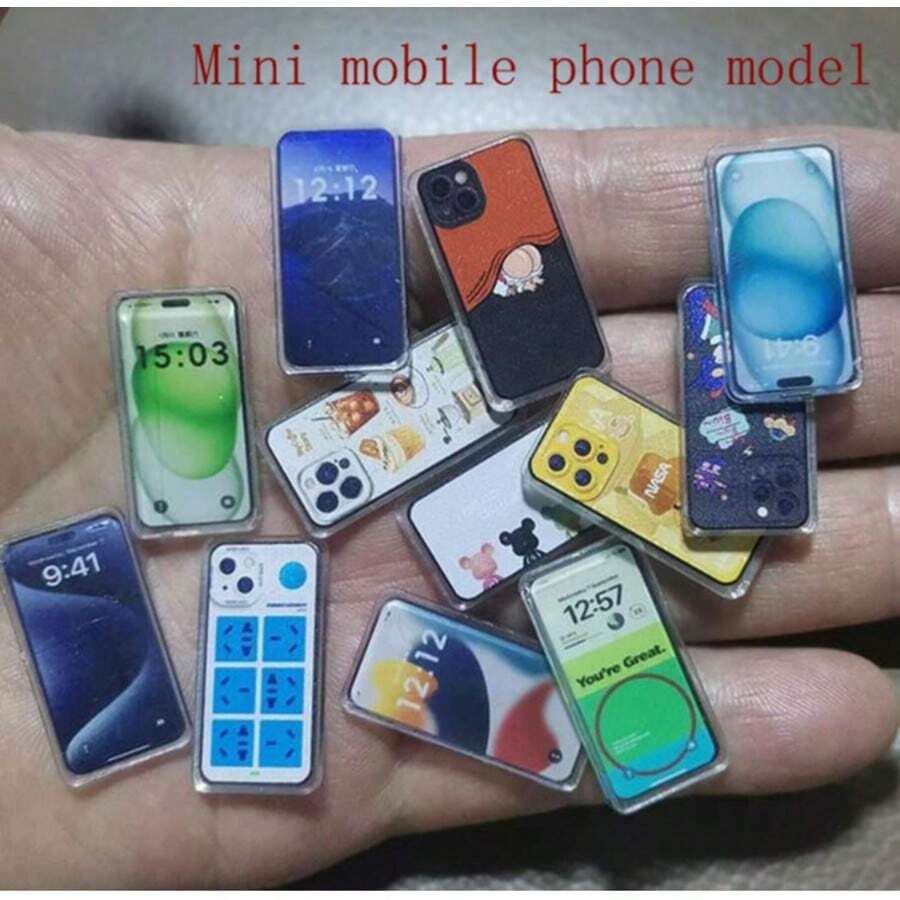 5/6/12 قطع ، لعبة صحية. نماذج هواتف محمولة صغيرة. هاتف محمول مصغر مجسم. ديكور هاتف محمول مصغر. ديكور نموذج هاتف محمول. اكسسوارات وديكورات هاتف منزلي صغير. نموذج مصغر للهاتف المحمول. ديكورات هاتف محمول، دعائم مشاهد الحياة. دعائم هاتف لتصوير مشاهد لعب البيت. ديكور هاتف محمول مصغر. (نمط عشوائي)