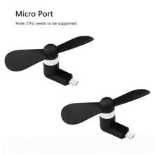 2 piezas Ventilador mini USB Tipo C, Ventilador de teléfono 2 en 1 Micro + Tipo C, Ventilador personal portátil pequeño que se enchufa en teléfonos móviles para uso al aire libre, viajes y desplazamientos, Ventilador de teléfono mini Tipo C compatible con Samsung Galaxy S25/S24/S23/S22 y teléfonos inteligentes Android