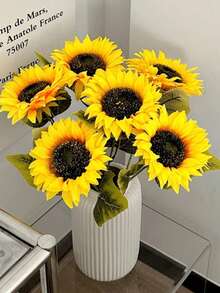 1 buc/3 buc/5 buc floarea-soarelui artificială, buchet de flori artificiale galbene de 46 cm, cadou pentru decorarea nunții, decor de Ziua Îndrăgostiților, decor de ziua de naștere, decor de aniversare, decor de casă, decor de masă, decor de dormitor și baie, decor de birou, articole de decorare a camerei, decor de toamnă, decor de toamnă și primăvară, decor de masă, decor de ghiveci de plante, Ziua Îndrăgostiților, cadouri de absolvire