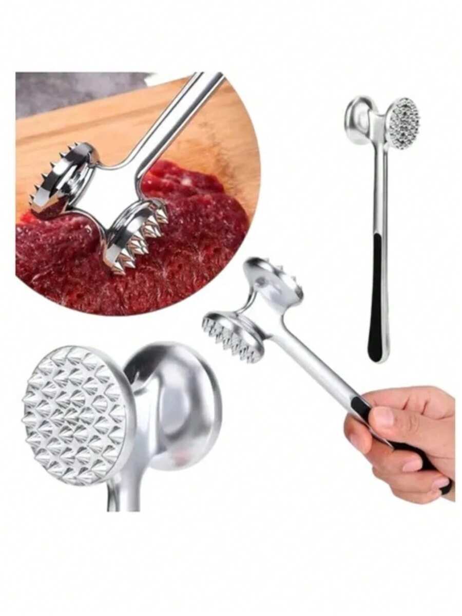 Meat Tenderizer Hammer Mallet Stainless Steel Utensils - Silver - View 1
