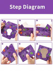 6 件带窗口的万圣节礼品盒，幽灵南瓜鬼蝙蝠黑猫设计万圣节糖果袋，不给糖就捣蛋，万圣节礼品包装盒，万圣节装饰，家居装饰，万圣节快乐装饰，万圣节礼物，万圣节派对用品，节日礼品袋，节日派对礼品