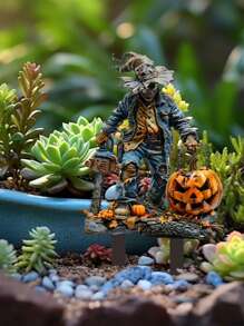 1pc Halloween Chainsaw Scary Pumpkin Outdoor Decoration Sign, Suitable For Halloween Decoration, Outdoor Decoration, Lawn Decoration, Flowerpot Decoration, Backyard Decoration. Outdoor Decorative Panels Made Of 2D Flat Acrylic Sheets. The Best Gift For Halloween Decoration